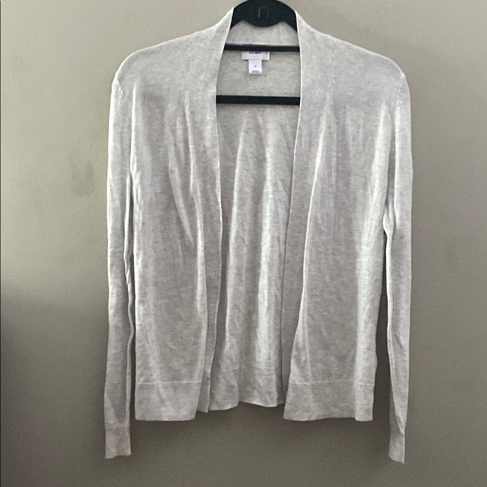 GAP Gray Cardigan Sweater Lightweight Open-Front